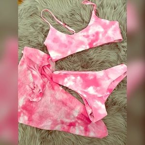 New pink bikini with sarong